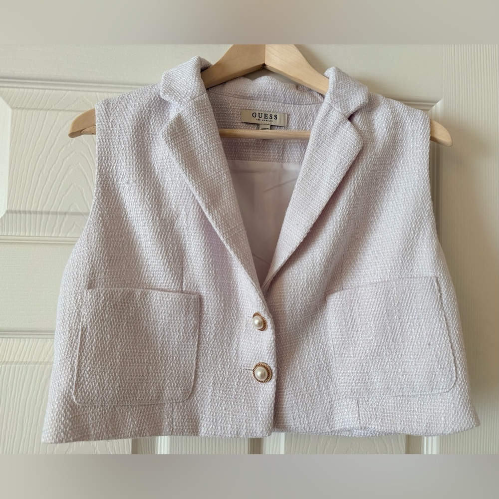 GUESS Tweed vest and shorts.